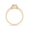 thumbnail image 2 of ANGARA Natural Cushion 1.2 ct Morganite Ring with Diamond Collar in 14K Yellow Gold for Women | Birthday, Anniversary, Jewelry Gift for Women | Natural Morganite Ring, 2 of 10