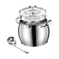 thumbnail image 4 of Recipiente de acero inoxidable, olla para almacenar aceite con tapa, doble asa, para manteca, aceite de chile, té y condimentos, lata doméstica, 4 of 9