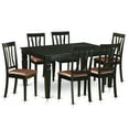 thumbnail image 3 of East West Furniture 7 Piece Modern Dining Table Set- a Wooden Table and 6 Chairs, Black(Seat Type Options) WEAN7-BLK-LC, 3 of 5