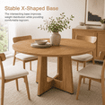 thumbnail image 4 of SESSLIFE Round Dining Table for 4, 47" Farmhouse Kitchen Table with Scratch-Resistant Thick Top, X-Shaped Steel Base, Adjustable Feet, 300 lb Capacity, 4-Step Assembly, Ancient Oak, 4 of 8