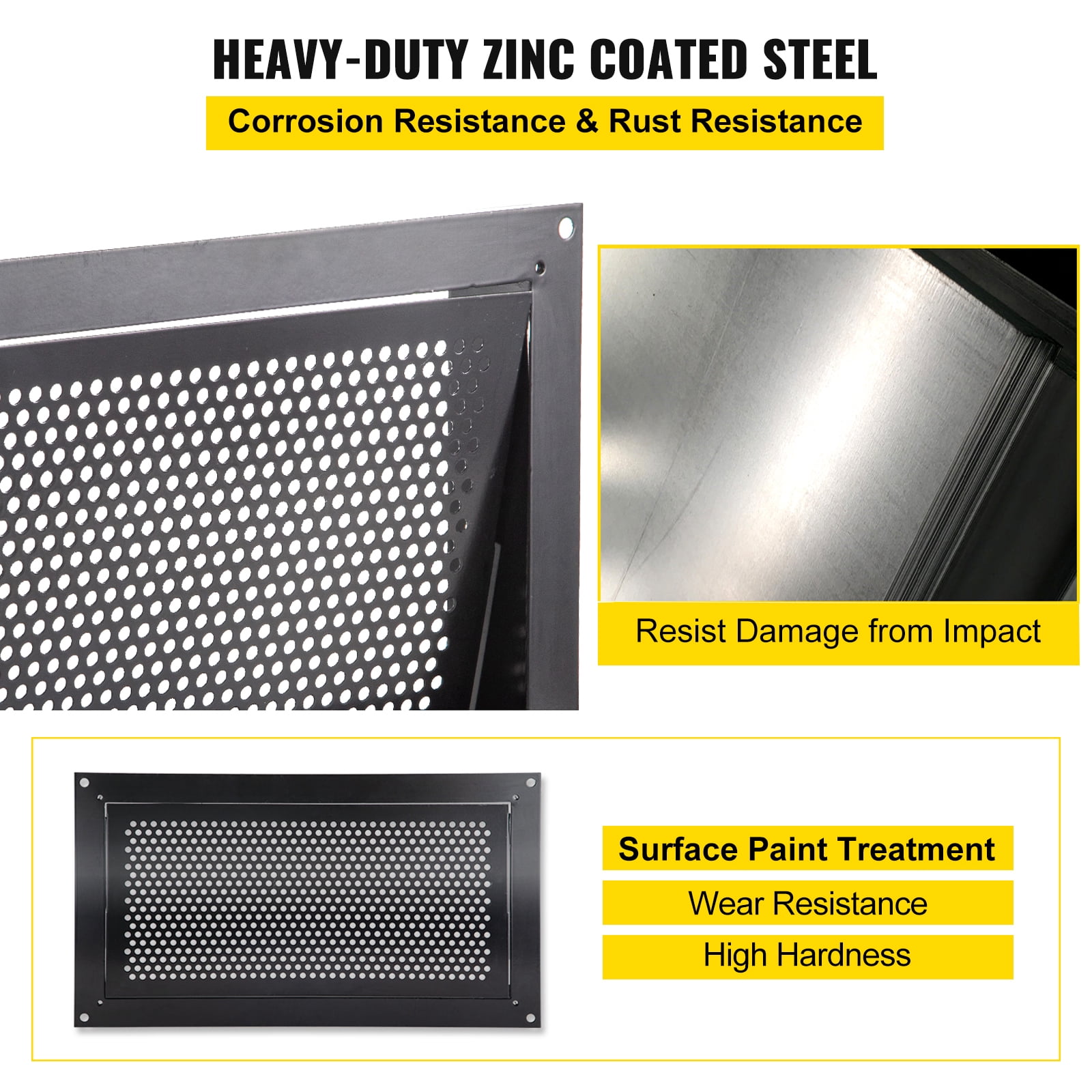 BENTISM Crawl Space Flood Vent 8" Height x 16" Width x 2" Depth Foundation Flood Vent to Reduce Foundation Damage and Flood Risk, Black, Wall Mounted, for Crawl Spaces, Garages