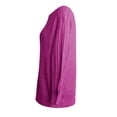thumbnail image 4 of Chaquetas acolchada para mujer Mujeres fuera del hombro Pullover manga larga suelta tejido sólido color sin espalda Tunic (Morado, S), 4 of 5
