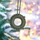 thumbnail image 1 of Fiudx Ofertas relámpago Navidad tejido a mano pequeño árbol de Navidad círculo de Navidad decoración de copo de nieve pequeño colgante montado en la pared, 1 of 6