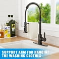 thumbnail image 2 of Kitchen Faucet, Brushed Nickel Spring Sink Faucets, Kitchen Spring Sink Faucets with Pull Down Sprayer, Single Handle Pull Out Spring Sink Faucet for 1 Hole Or 3 Holes, 2 of 7