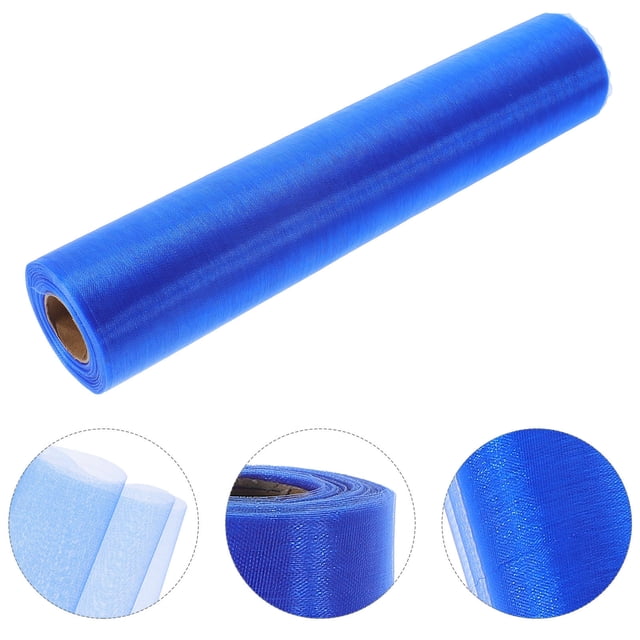 unbranded Tul Azul En Rollo Para Creativa Y Regalos Con Tela Organza Resistente