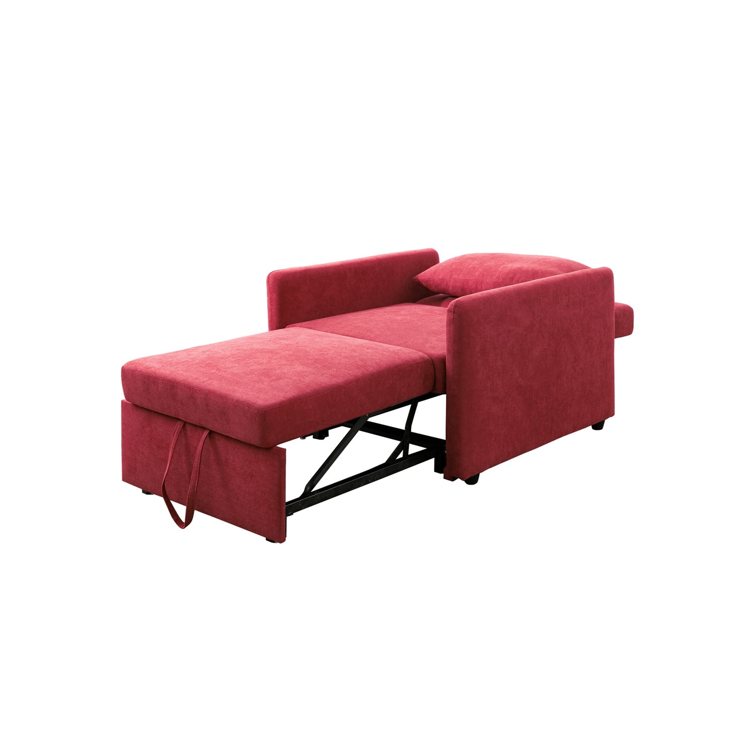 Hommoo Sofa,Lint 1-Piece Convertible Sofabed Chair,Sleeper Chair Lounge Chair Indoor, Modern Single Pull Out Couch for Living Room,Red