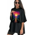 thumbnail image 3 of Plus Size Shirt for Women Oversized Black Tops for Women Short Sleeves Shirt for Women Bridge To The Forest T Shirt Crewneck Shirt for Women M, 3 of 5