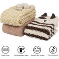 thumbnail image 3 of PUMIER 3 Pairs Womens Fuzzy Socks Winter Warm Fluffy Soft Slipper Home Sleeping Cute Animal Socks Christmas Socks, 3 of 7
