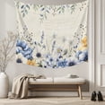 thumbnail image 5 of Blue Flowers Large Tapestry for Bedroom Wall Hanging Tapestry, Eucalyptus Farmhouse Floral Butterfly Ceiling Backdrop Tapestries Poster Blanket Wall Decor for Teens Room Living Room Dorm 86" x 104", 5 of 8
