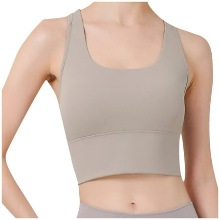 ATOYSOY Women s Seamless Tank Tops Sports Bra Everyday Bra Camisoles Underwear Push Up Breathable Clearance Comfort Bra Yoga Running Activewear Thin Lightly Wireless Khaki S
