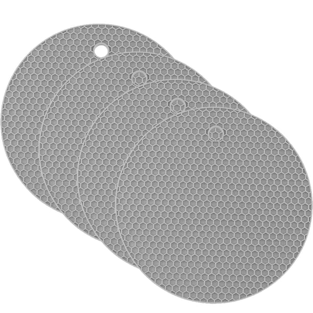 Soporte para ollas y manoplas para horno resistentes al calor de silicona,Salvamanteles para platos calientes,Almohadillas calientes de goma en forma de panal para encimera,Esteras multiusos y