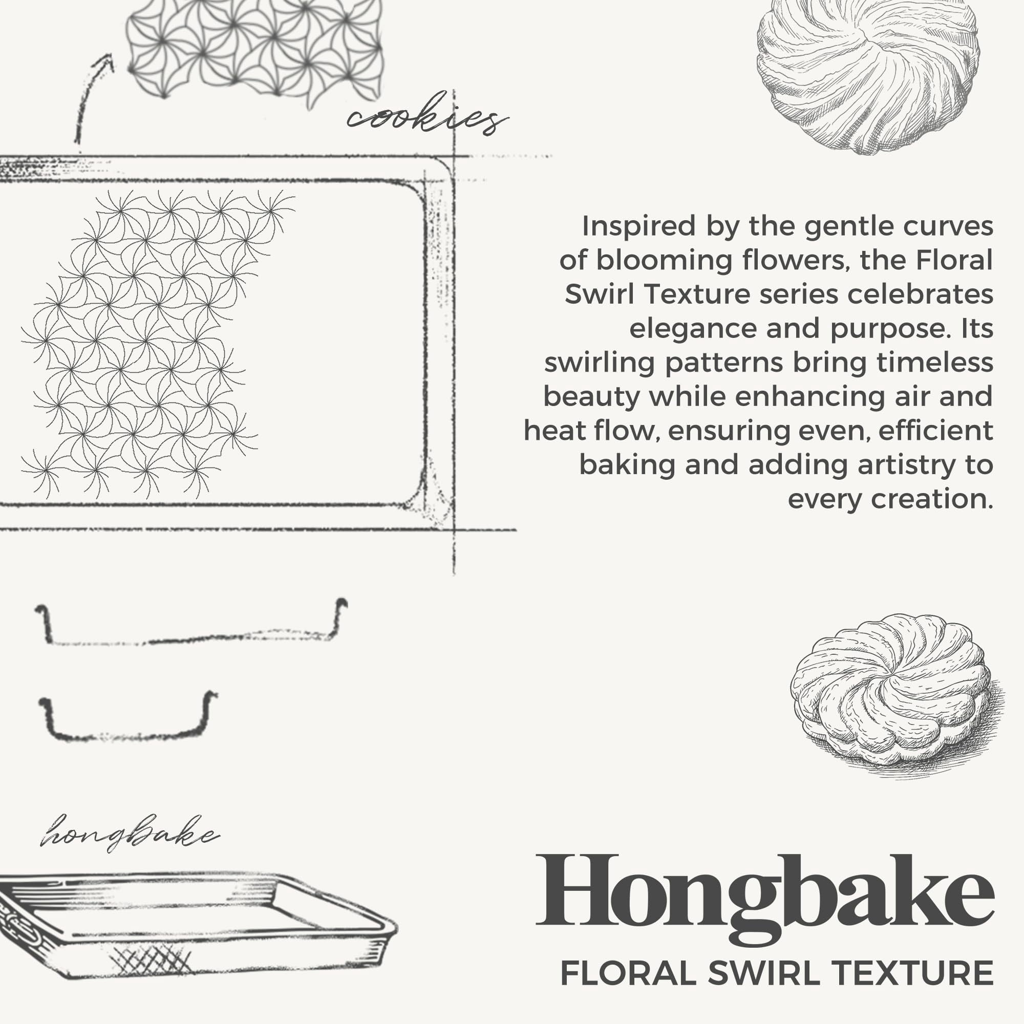 HONGBAKE Nonstick Baking Sheet Pan Set of 3, Cookie Sheets for Baking, Half Sheet, Quarter Sheet & Jelly Roll Pan Set, Heavy Duty Carbon Steel Bakeware, Dark Gray