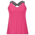 thumbnail image 5 of CYRBOKO Women's Backless Tank Tops, Sleeveless V-Neck Vacation Casual Spaghetti strap top Pink Size S, 5 of 8