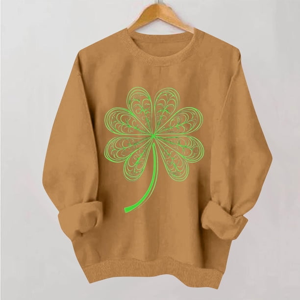 TaTaai Women Casual No Hood St Patrick's Day Printed Sweatshirt Crew Neck Long Sleeve Top Ladies Daily Commute Festival Wear Soft Warm Comfortable Stylish Pullover Top Gift