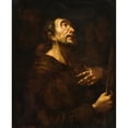 thumbnail image 2 of European School 12x14 Gold Ornate Wood Frame and Double Matted Museum Art Print Titled - Portrait of a Saint (18th Century), 2 of 4