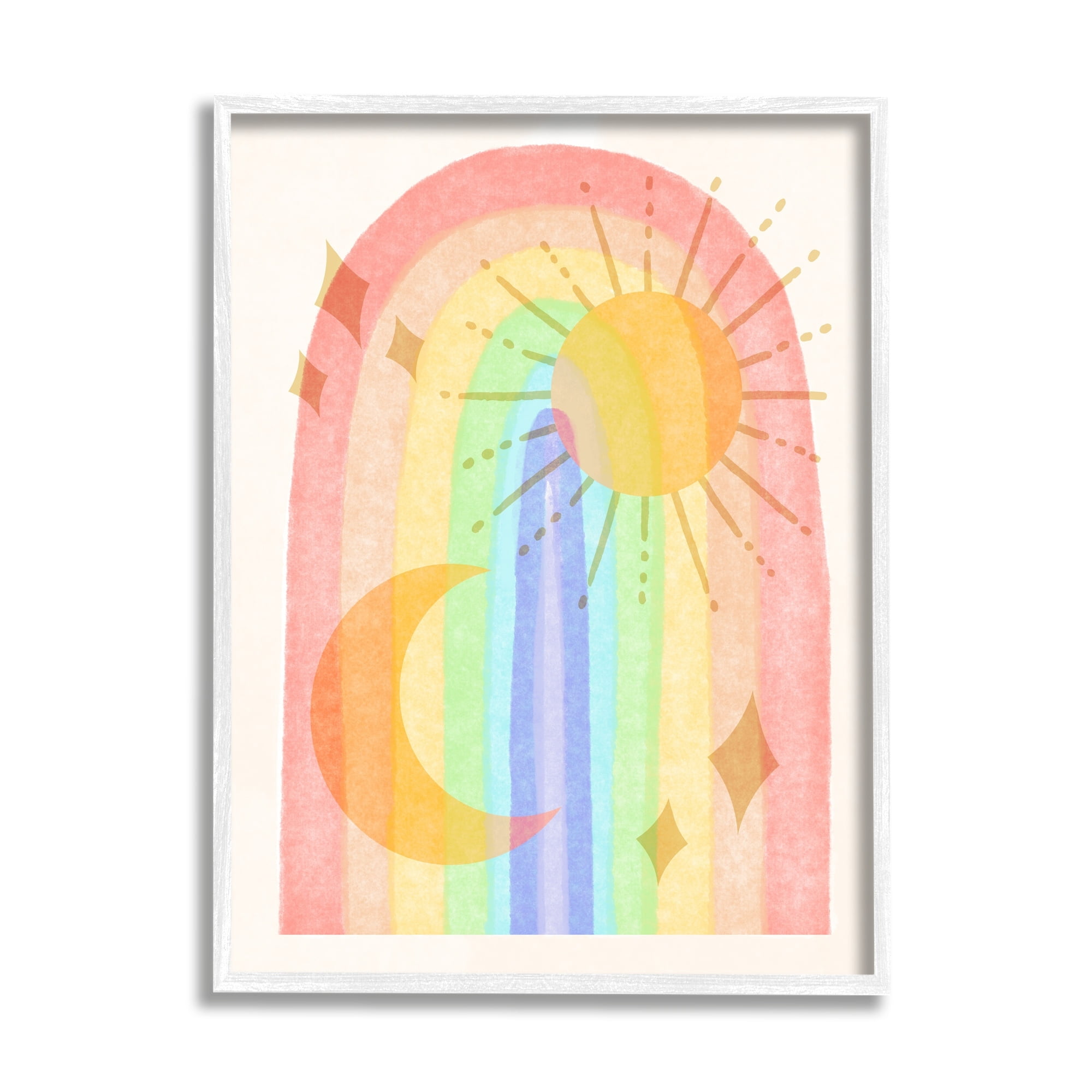 Stupell Industries Bold Rainbow Astral Sun Moon Stars Pattern, 24 x 30, Design by Daphne Polselli