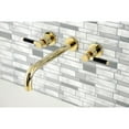 thumbnail image 3 of Kingston Brass KS8022DKL Kaiser Two-Handle Wall Mount Roman Tub Faucet, Polished Brass, 3 of 7