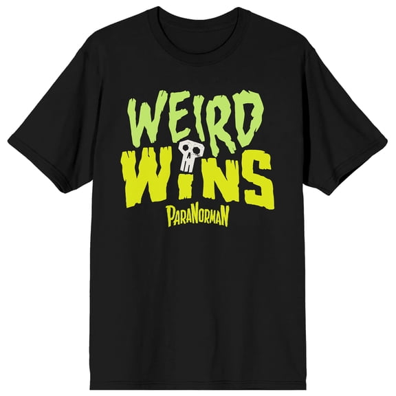 ParaNorman Weird Wins Adult Black Crew Neck Short Sleeve T-shirt-XL