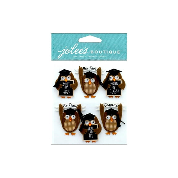 Jolee's Boutique Dimensional Stickers-Graduation Owl
