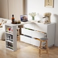 thumbnail image 2 of L Shaped Computer Desk with Drawers, Modern Corner Home Office Desk with Reversible Storage Cabinet, Long Study Writing Desk Workstation for Home Office, 2 of 9
