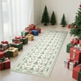 thumbnail image 5 of 2x10 Christmas Rugs for Living Room Washable Non-Slip Christmas Print Area Rug with Coquette Bow Pattern for Bedroom, Low-Pile Stain Resistan Holiday Carpet for Dining Room Office, 5 of 15