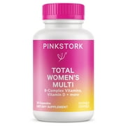 Pink Stork Total Women's Multivitamin for Women with Folate, Biotin, and Vitamin D, 60 Capsules