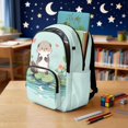 thumbnail image 3 of Bulopur Light Blue Otter Print Kids School Bag Set 4 Pcs Durable Breathable Kids School Backpack with Lunch Box, Pencil Case and Water Bottle Cover for Animal Theme Kids, 3 of 7
