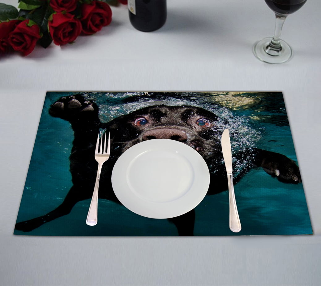 GCKG Funny Lovely Labrador Dog Placemats 12x18 inches Set of 2