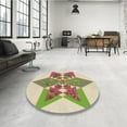thumbnail image 4 of Ahgly Company Machine Washable Indoor Round Transitional Khaki Gold Area Rugs, 7' Round, 4 of 7