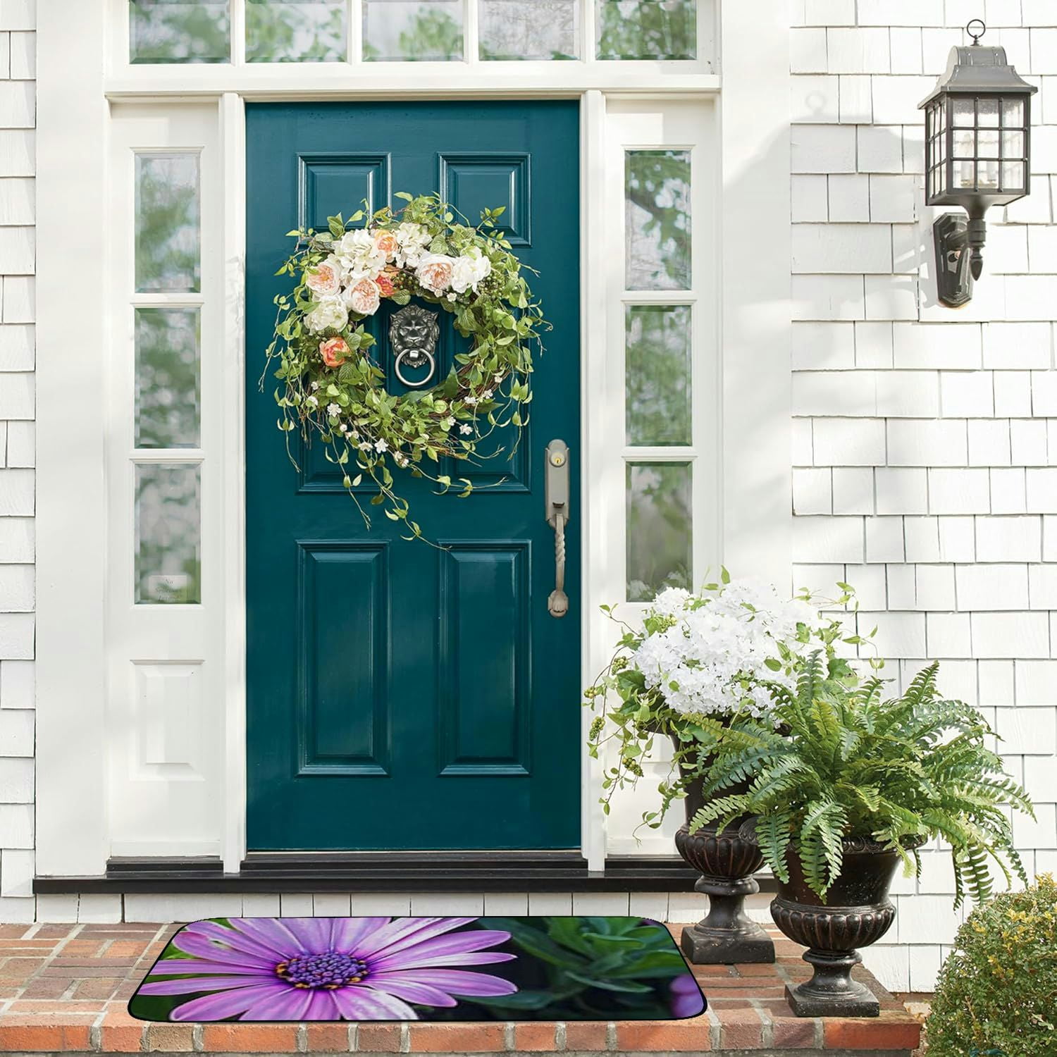 Heduofu Decorative Door Mat, Door Mat with Non-Slip Rubber Backing, Easy Cleaning, Traps Dirt, Rug for Entry, Patio, Garage - Cluster Flowers Little Flower Beautiful Nature 19.68*47.24 in