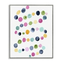 Stupell Industries Pastel Dots Pattern Abstract Painting Gray Framed Art Print Wall Art, 16 x 20