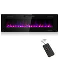 thumbnail image 1 of 60" Electric Fireplace Insert, 750W/1500W LED Fireplace w/Remote Control, 8H Timer & 12 Flame Colors, Wall Mounted Fireplace, Fireplace Heater, Recessed Electric Fireplace for Home RV, 1 of 10