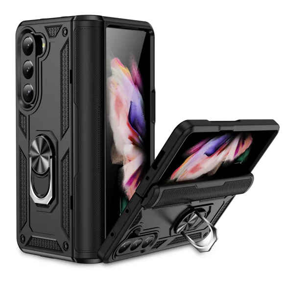 for samsung z fold 5 6 Kickstand Hard Armor Case for Samsung Galaxy Z Fold 5 Fold5 5G fold6 Finger Ring Holder Covers Cases black for Samsung Z Fold 6