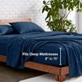 thumbnail image 5 of Bare Home Premium 1800 Collection 4-Piece Bed Sheet Set, Full-XL, Heathered Dark Blue, 5 of 9