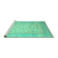 thumbnail image 2 of Ahgly Company Machine Washable Indoor Square Persian Turquoise Blue Traditional Area Rugs, 6' Square, 2 of 4
