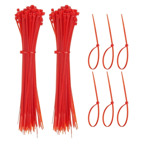 Zip Ties Plastic Cable Ties, Self-Locking Wire Zip Tie 8 Inch - (1000 Pack, Red)