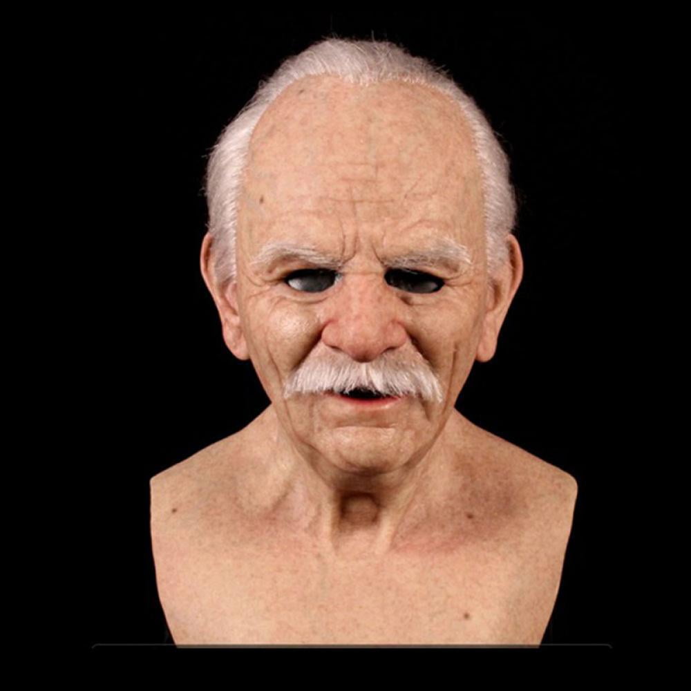 The Elder Latex Realistic Male Head Masks Halloween Mask Realistic Old Man Face Cover Cosplay Props Realistic Old Man Mask 
