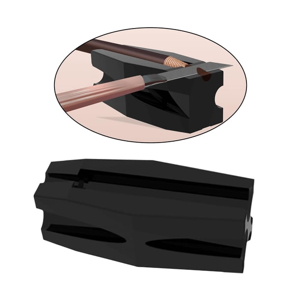 Herramienta de sacapuntas de lápiz de cejas, maquillaje de ojos con forma de de , belleza para principiantes, lápices de cejas pelables - Negro