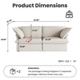 thumbnail image 4 of The Magic Home 82" Loveseat Sofa, Modern Hemp Velvet Sectional Sofa Cloud Couch for Living Room, Apartment, Office, 2-Seat, Beige Sofa, 4 of 13