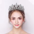 thumbnail image 3 of Princess Tiara Tall Rhinestone - Faux Pearl Cute Wedding Party Tiara Bride Crown, 3 of 6