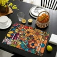 thumbnail image 3 of Pioneer Flower Floral Print Pattern Summer Placemats Table Placemats Set Of 6-Linen Kitchen Washable Placemats Table Mats 12x18 Inch Non-Slip Heat Resistant, 3 of 5