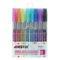 thumbnail image 2 of 8 Colors Metallic Marker with 2-color Effect Outline Marker DIY Photo Album Paint Marker Pen with Color Outline Shimmer Marker Set for Metal Ceramic Glass Greeting Cards, 2 of 10