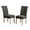 Charcoal Black, variant on Roundhill Furniture Habit Solid Wood Tufted Parsons Dining Chair, Tan, Set of 2