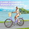 thumbnail image 2 of DEYGIA Kids Bike, Cruiser Bike for Girls, 26 inch 7 Speed Kids' Bicycles with Rattan Basket and Adjustable Seat, Lightweight Step Bike for Girls, 2 of 7
