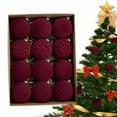 thumbnail image 1 of Bolas de Navidad Decoración para Árbol de Navidad Paquete de 12 Lujosos Adornos Navideños Flocados Bolas de Navidad para Fiesta Temática Navideña A, 1 of 1
