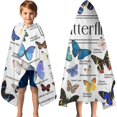 thumbnail image 3 of White Butterfly Name Pattern Hooded Bath Towel，60"x35" for Ages 3 To 12 Kids, Quick Dry Lightweight Soft Microfiber Hood Beach Towel Cover Up for Kids, 3 of 7