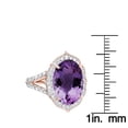 thumbnail image 3 of Ladies Gemstone Cocktail 14K Natural Diamond Purple Amethyst Ring (Rose Gold Size 8), 3 of 3