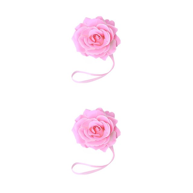 Yuarrent Tieback de cortina sin perforaciones, forma de flor bonita y elegante, decorativa para el hogar, dormitorio, parasol, cierre de Rosa 2piezas