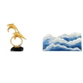 thumbnail image 1 of Figura de delfín,Colección de adornos de escritorio con figuras de delfines,Alfombra de área,Alfombra de área para sala de estar,dormitorio,alfombra ondulada flocada,Alfombra de baño Ocean, 1 of 8