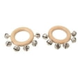 thumbnail image 4 of Handbell Musical Instrument, Bell Rattle 2 Pcs Wood Metal  for Gathering, 4 of 7
